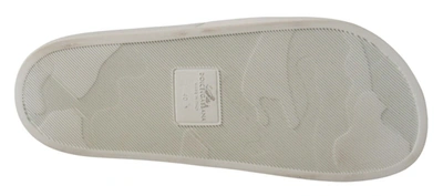 Shop Dolce & Gabbana White Leather Luxury Hotel Slides Sandals Men's Shoes
