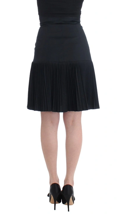Shop Cavalli Elegant Black Pleated Lace A-line Women's Skirt