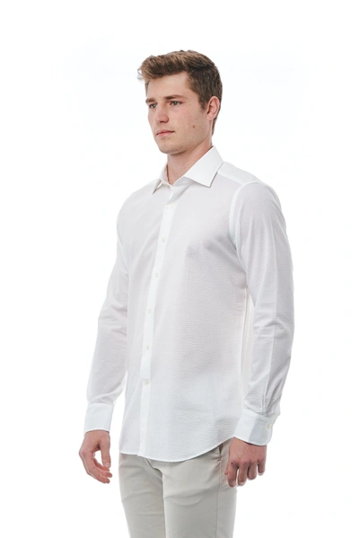 Shop Bagutta White Cotton Men's Shirt