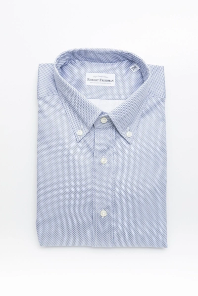 Shop Robert Friedman Light-blue Cotton Men's Shirt