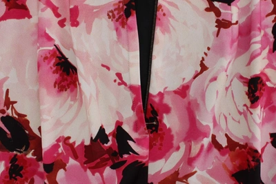 Shop Dolce & Gabbana Pink Floral Print Long Maxi Sheath Women's Dress In Multicolor