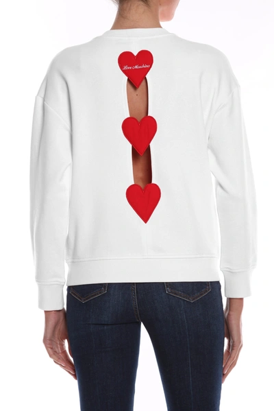 Shop Love Moschino White Cotton Women's Sweater