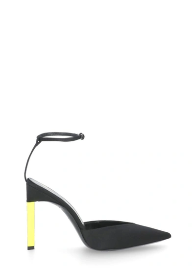 Shop Attico The  With Heel In Black/fluo Yellow