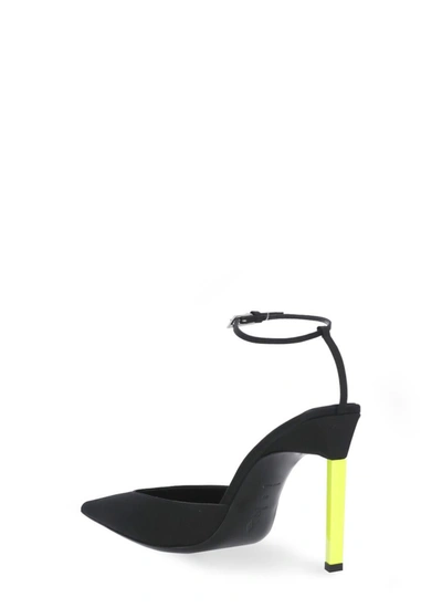Shop Attico The  With Heel In Black/fluo Yellow
