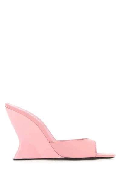 Sergio Rossi Elevated Wedge Open Toe Sandals In Pink