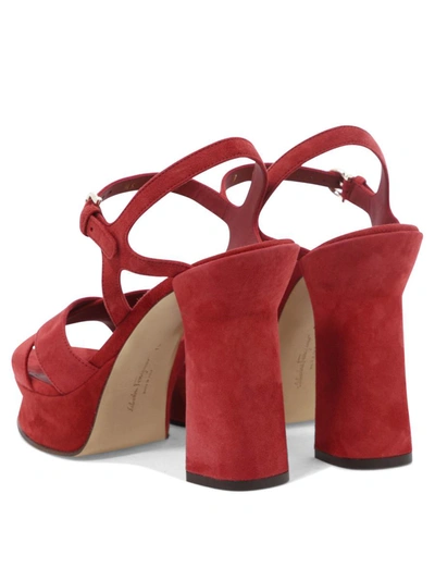 Shop Ferragamo "sonya" Sandals In Red