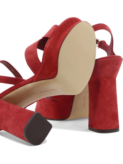 Shop Ferragamo "sonya" Sandals In Red