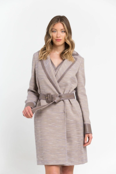 Shop Trussardi Beige Cotton Jackets &amp; Women's Coat