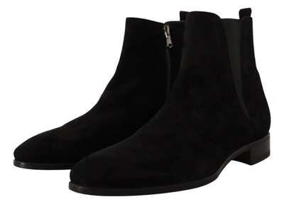 Shop Dolce & Gabbana Black Suede Leather Chelsea Mens Boots Men's Shoes