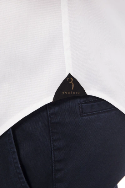 Shop Billionaire Italian Couture White Cotton Men's Shirt