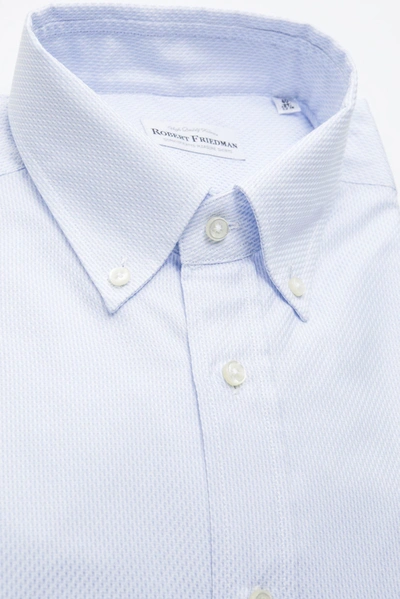 Shop Robert Friedman Light-blue Cotton Men's Shirt