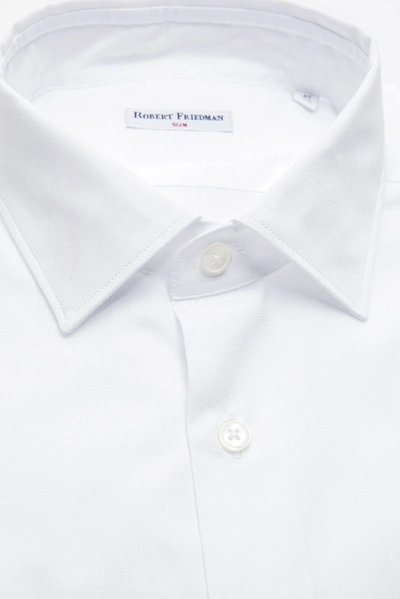Shop Robert Friedman White Cotton Men's Shirt