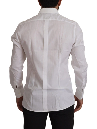 Shop Dolce & Gabbana White Slim Fit Cotton Formal Dress Men's Shirt