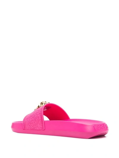 Shop Versace Ciabatte Shoes In Pink &amp; Purple