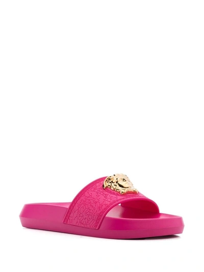 Shop Versace Ciabatte Shoes In Pink &amp; Purple