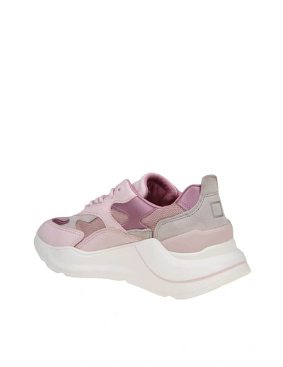 Shop Date D.a.t.e. Suede And Fabric Sneakers In Pink