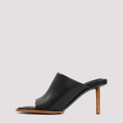 Shop Jacquemus Les Mules Rond Carre Sandals Shoes In Black