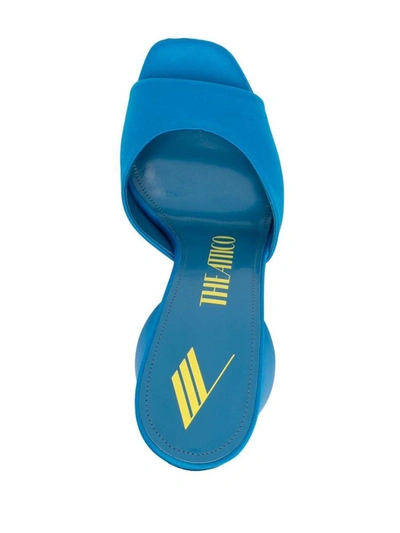 Attico Luz Satin Mules In Clear Blue