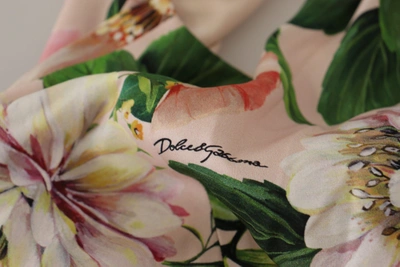 Shop Dolce & Gabbana Pink Silk Floral Stretch Shift Wrap Women's Dress