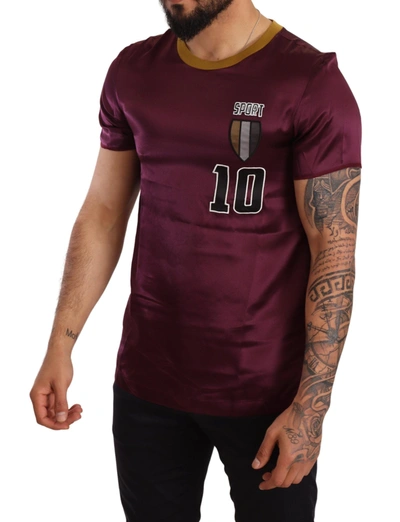 Shop Dolce & Gabbana Purple Sport 10 Embroidery Crewneck Men's T-shirt