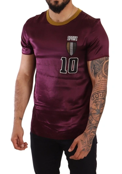 Shop Dolce & Gabbana Purple Sport 10 Embroidery Crewneck Men's T-shirt