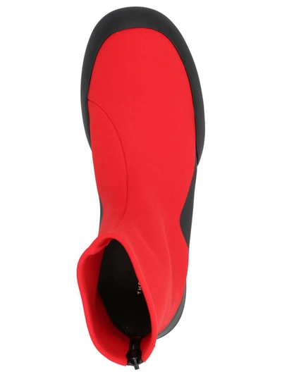 The Row Zippered Short Boots In Red