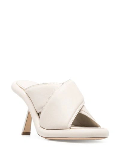 Shop Vic Matie Mules Leather Sandals In Cream