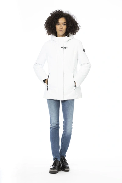 Shop Baldinini Trend White Polyester Jackets &amp; Women's Coat
