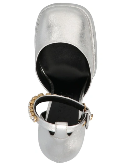 Shop Versace 'medusa Aevitas' Pumps In Silver