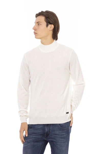 Shop Baldinini Trend White Fabric Men's Sweater
