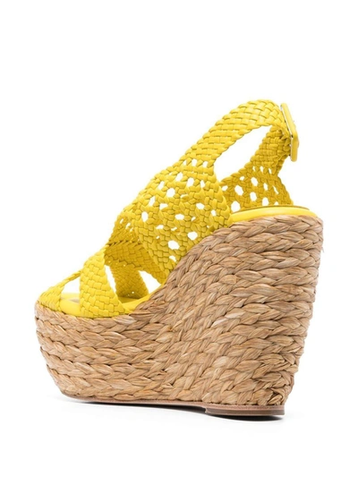 Shop Paloma Barceló Isobel Wedge Sandals In Yellow