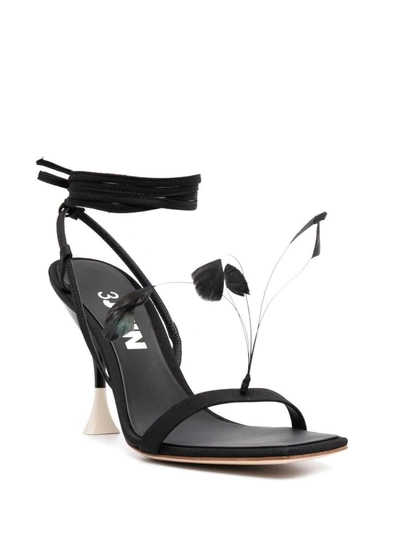 Shop 3juin Kimi Eva Plume Heel Sandals In Black