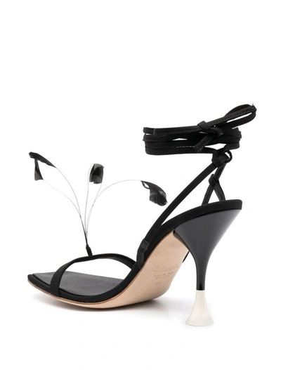 Shop 3juin Kimi Eva Plume Heel Sandals In Black