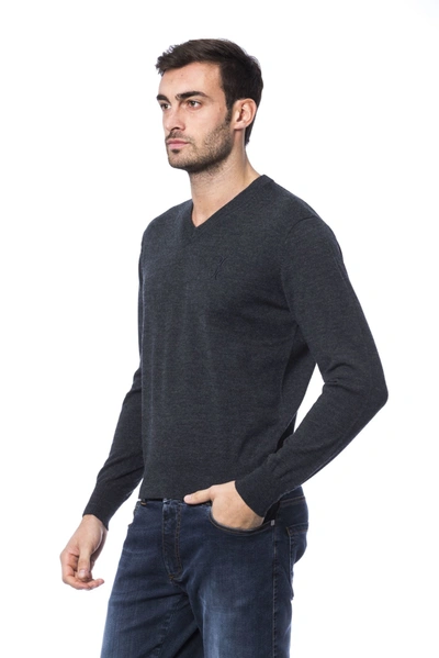 Shop Billionaire Italian Couture Gray Merino Wool Men's Sweater