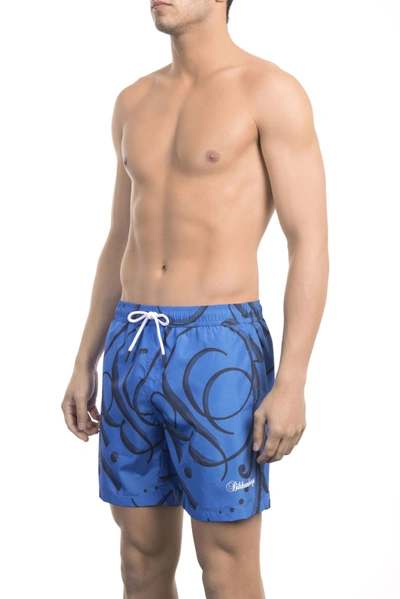 Shop Bikkembergs Blue Polyester Men's Swimwear