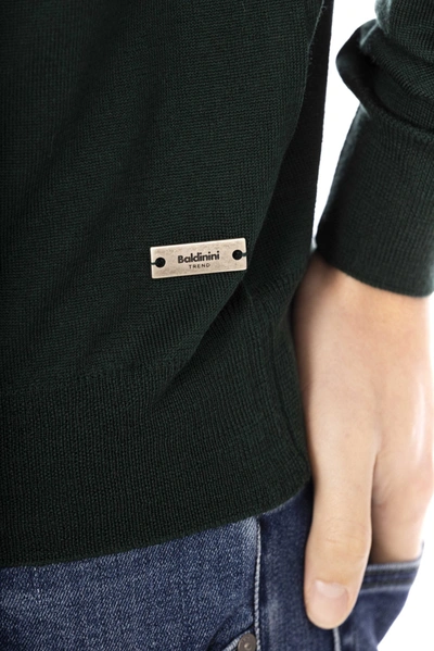 Shop Baldinini Trend Green Fabric Men's Sweater