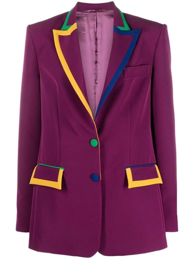 Shop Alessandro Enriquez Single-breasted Jacket In Purple