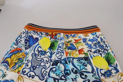 Shop Dolce & Gabbana Majolica Print Cotton Sport Men's Trousers In Multicolor