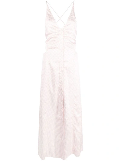 Shop Ganni Sleeveless Maxi Dress In Lilac