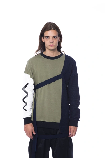 Shop Nicolo Tonetto Army Cotton Men's Sweater