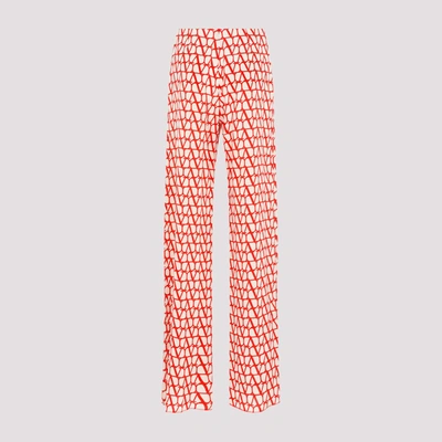 Shop Valentino V Logo Pants In Red