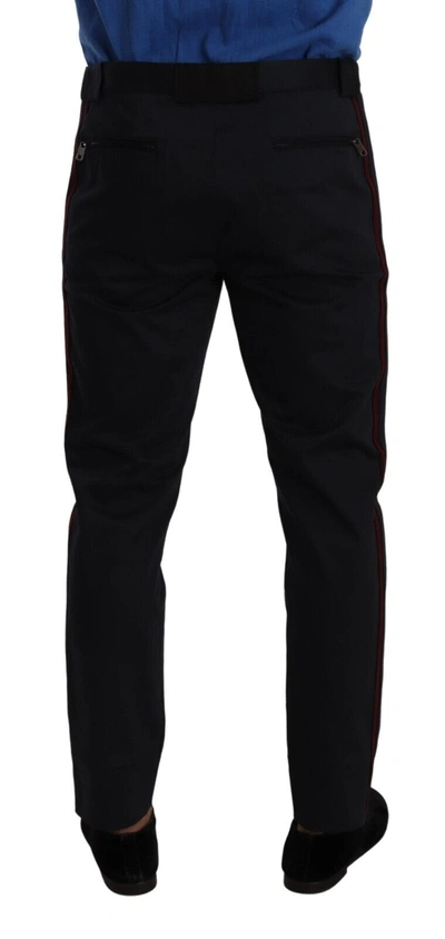 Shop Dolce & Gabbana Chic Slim Fit Chinos Pants In Men's Blue
