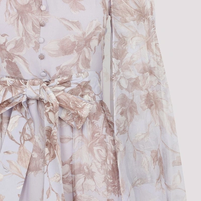 Shop Erdem Clarice Dress In Pink &amp; Purple