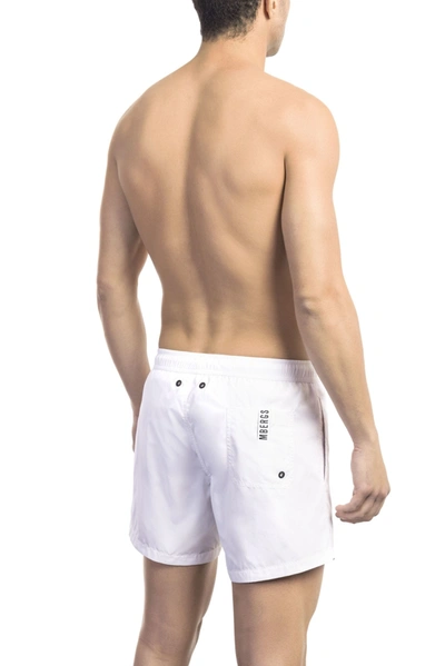 Shop Bikkembergs White Polyamide Men's Swimwear