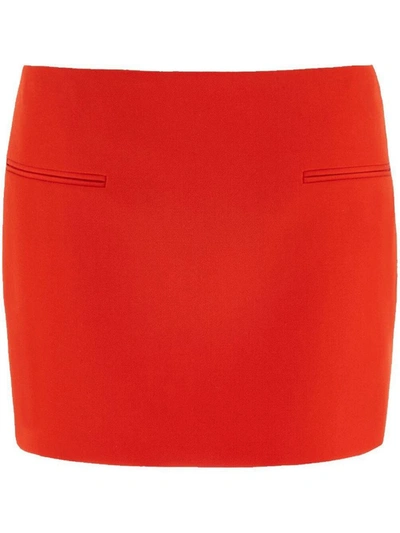 Shop Ferragamo Wool Mini Skirt In Red