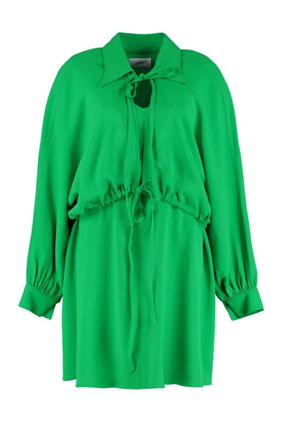 Shop Ami Alexandre Mattiussi Ami Paris Stretch Viscose Dress In Green