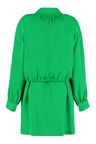 Shop Ami Alexandre Mattiussi Ami Paris Stretch Viscose Dress In Green
