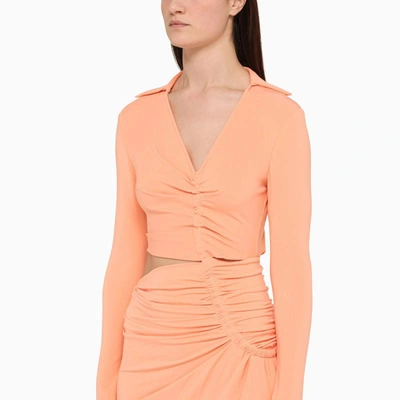 Shop Off-white ™ Peach Midi Dress In Orange