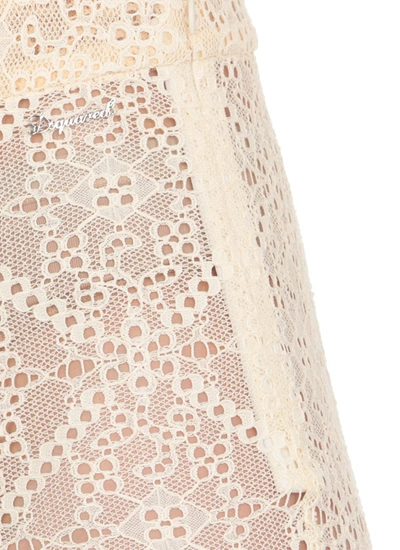 Dsquared2 Laced Super Flared Trousers In White
