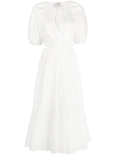 Shop Forte Forte Cotton  Popline Cut Out Dress In White